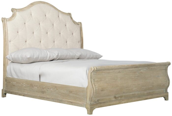 Rustic Patina Upholstered Sleigh Bed - Image 2